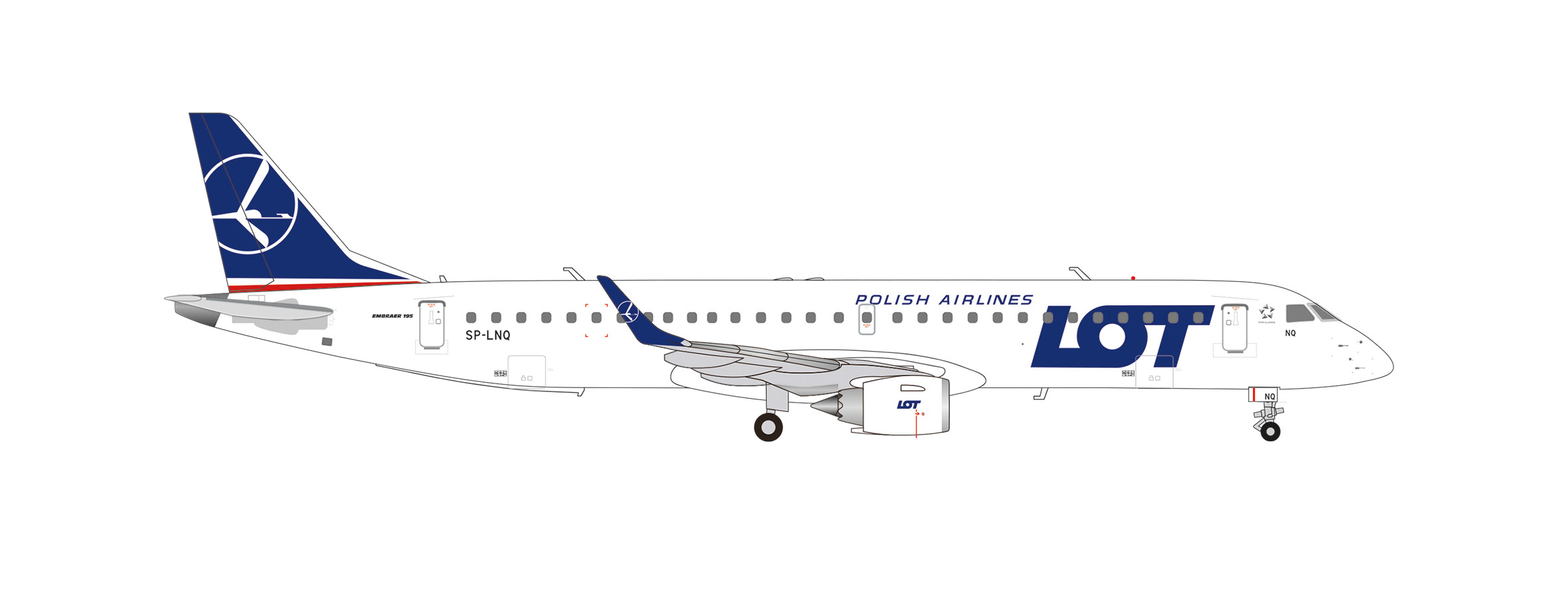 herpa 573825 - Embraer E195 LOT Polish Airl