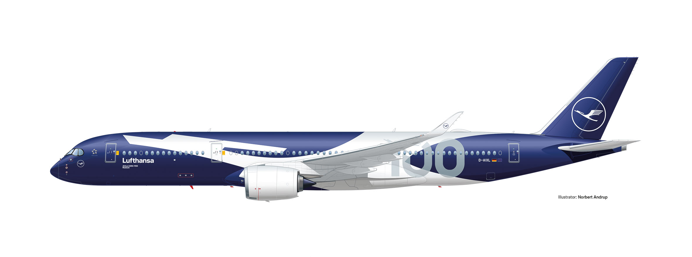 herpa 614924 - A350-900 Lufthansa 100 Jahre