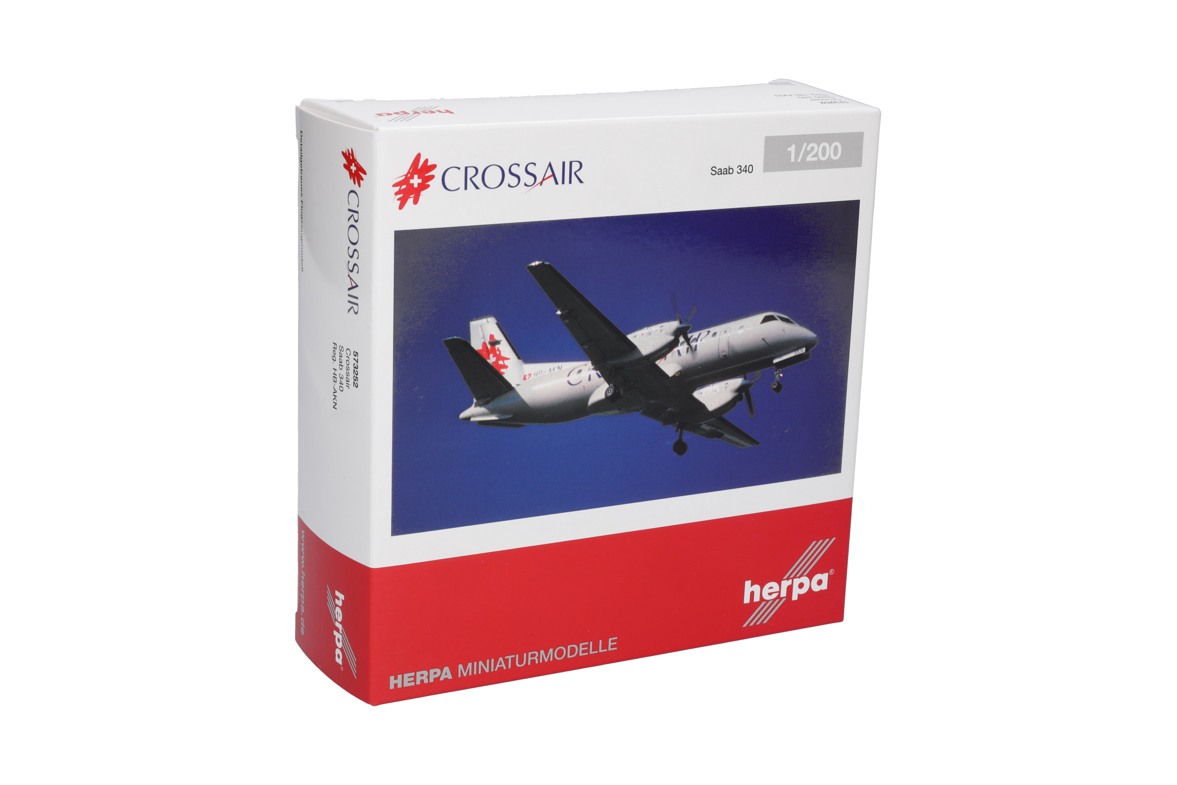 herpa 573252 - Saab 340 Crossair HB-AKN