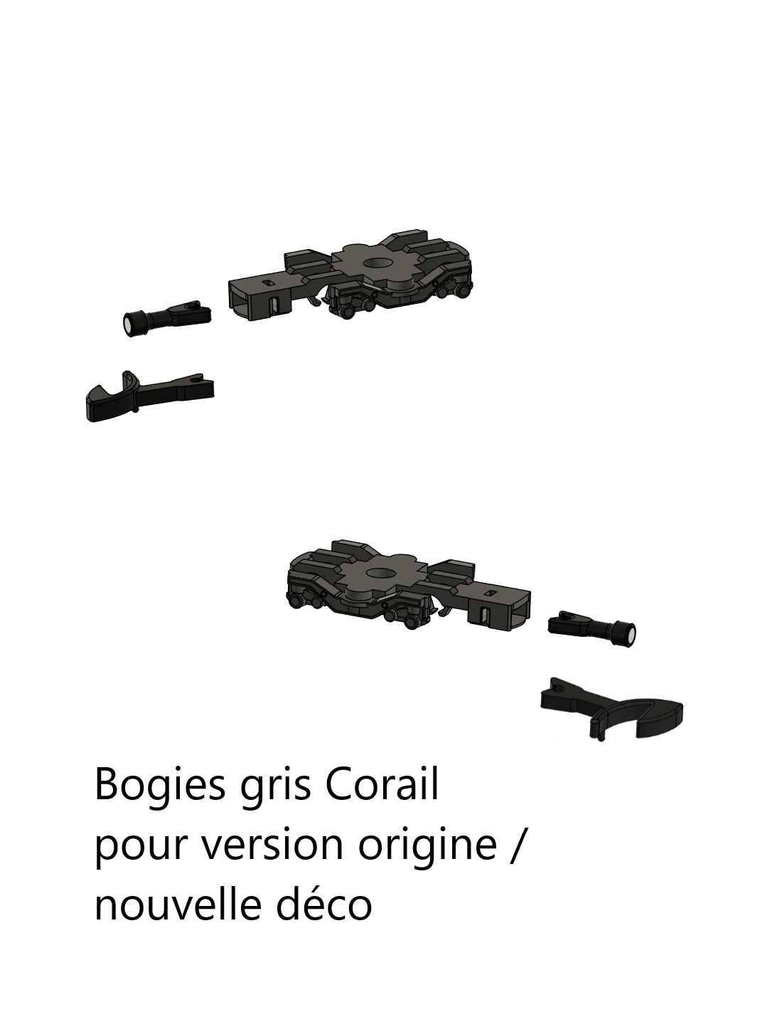 AZAR models V01-RCO - Pair of bogies for Corail co