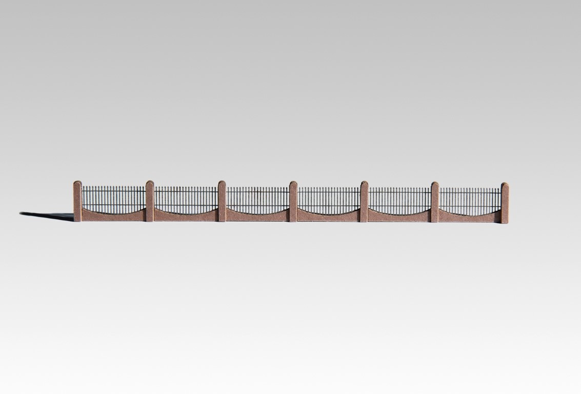 Archistories 815191 - Villenzaun mit Pfeilern [Z]