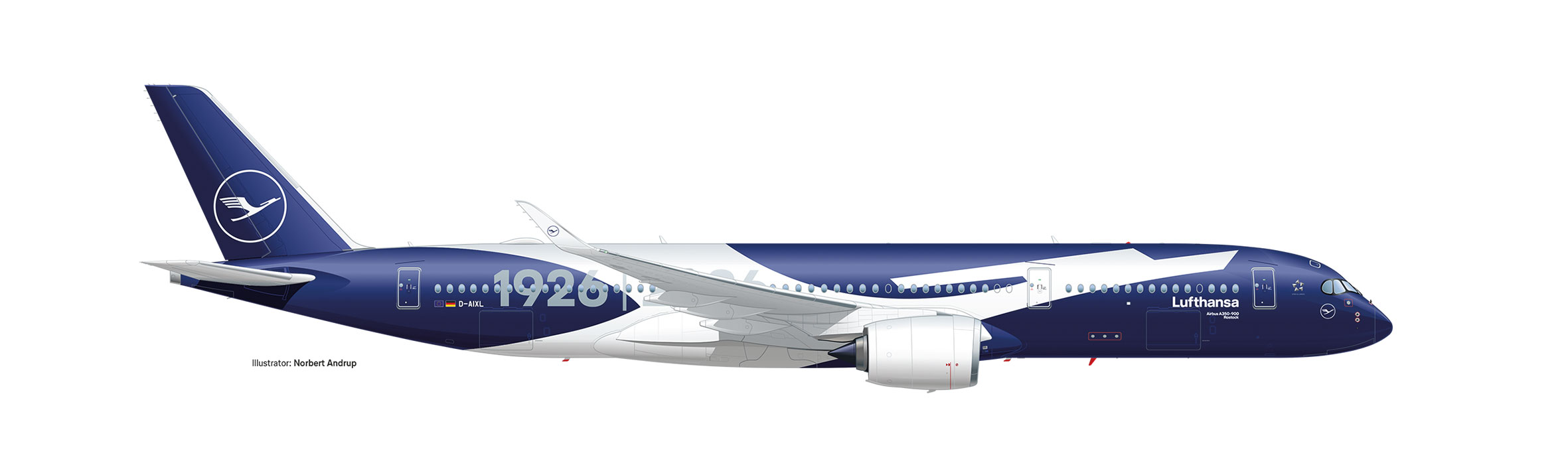 herpa 614924 - A350-900 Lufthansa 100 Jahre