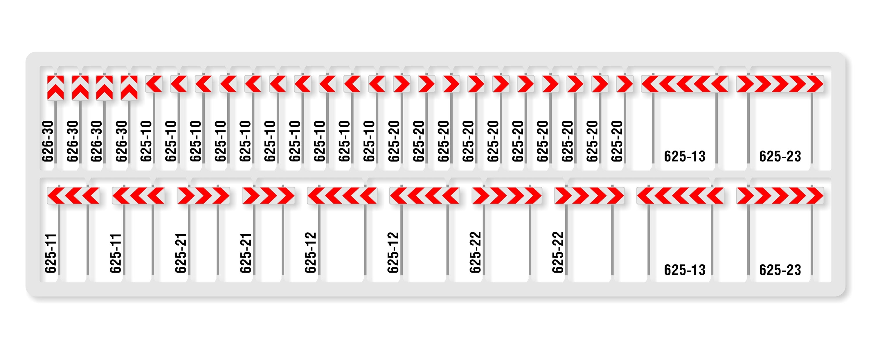 Zmodell ZM-MS-036 - Set of direction signs in curv