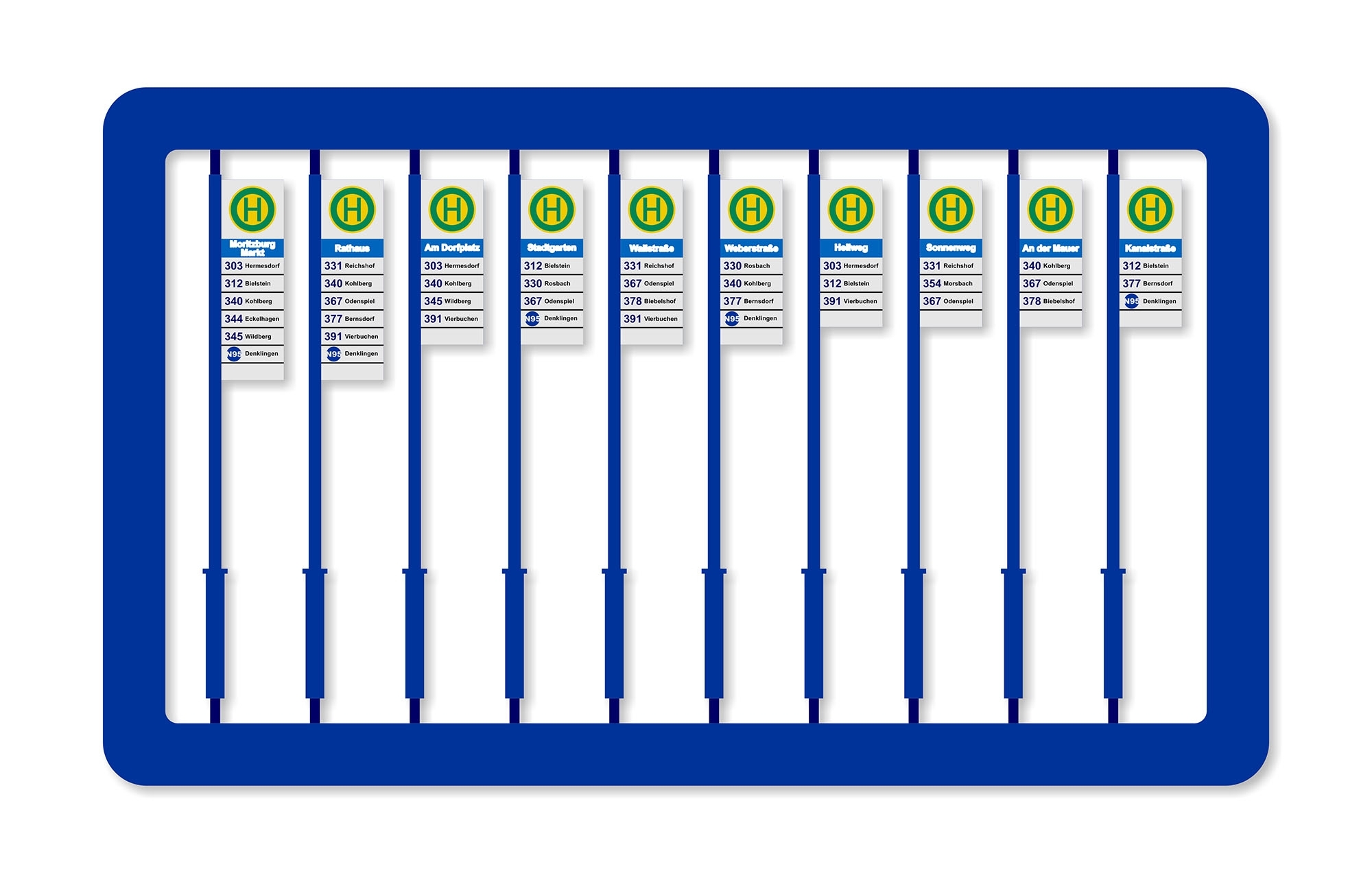 Zmodell ZM-MS-027 - Set of bus stop signs, style 2