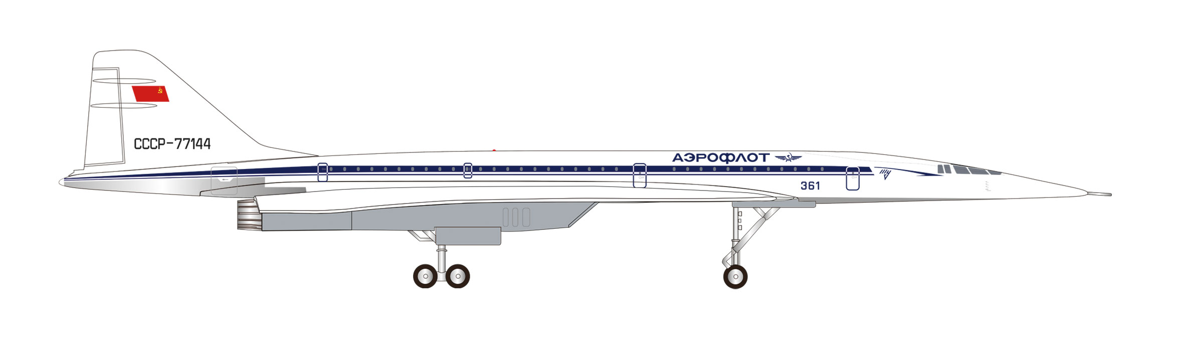 herpa 573870 - TU-144S Tupolev LeBourget 1975