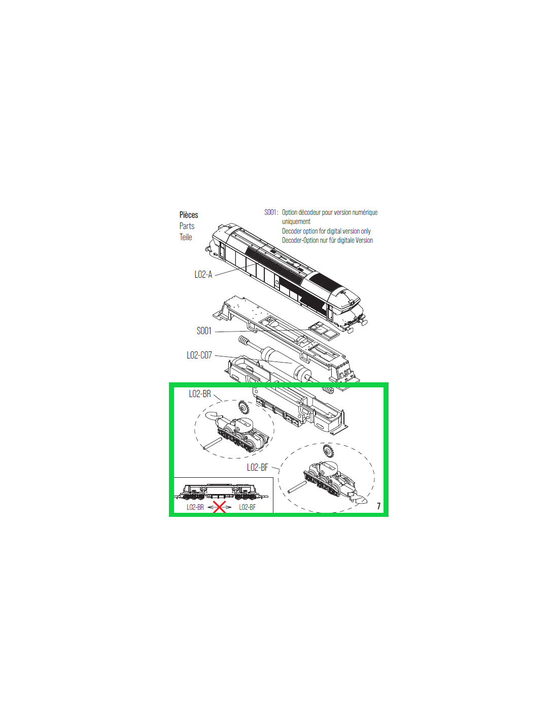 AZAR models L02-BF-M - CC72000 - front bogie with