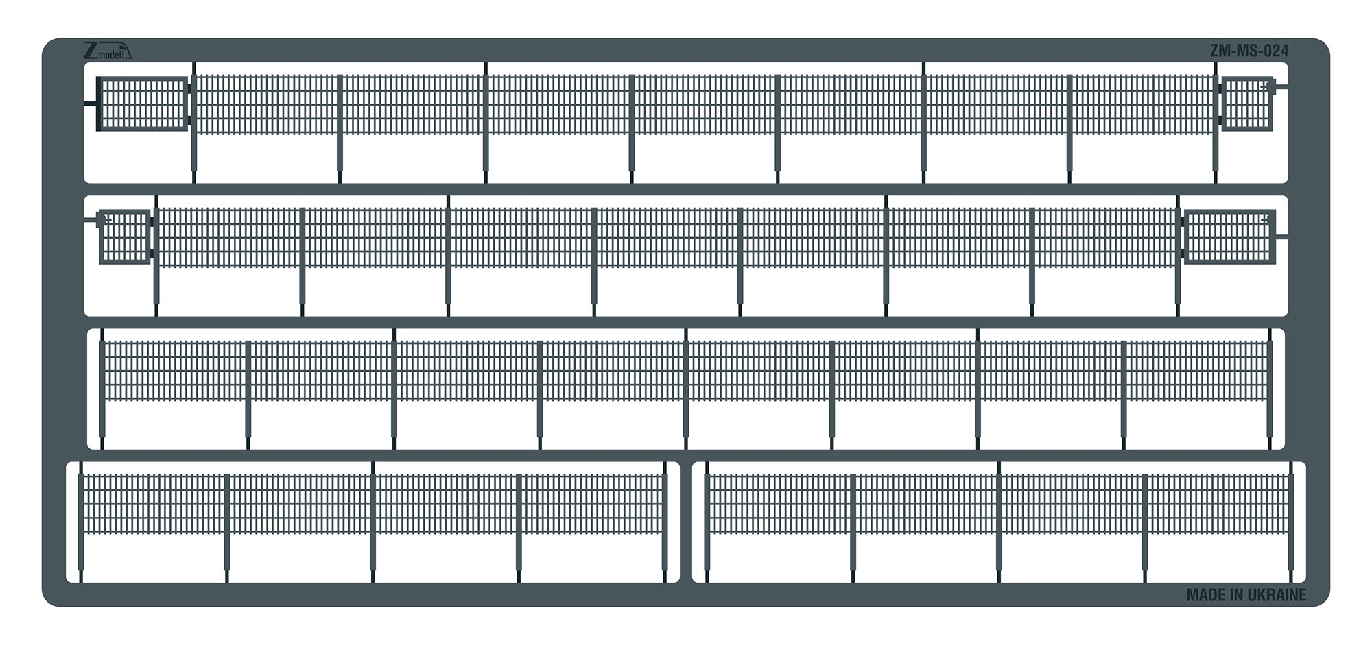 Zmodell ZM-MS-024B - Double wire mesh fence set